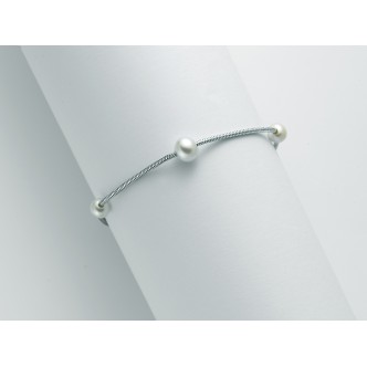 1 - Miluna Bracelet Miss Italia's Silver 925 PBR 2829 with white pearls