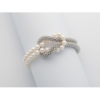 1 - Miluna bracelet The Silver of Miss Italia 925 silver with pearls PBR3176V