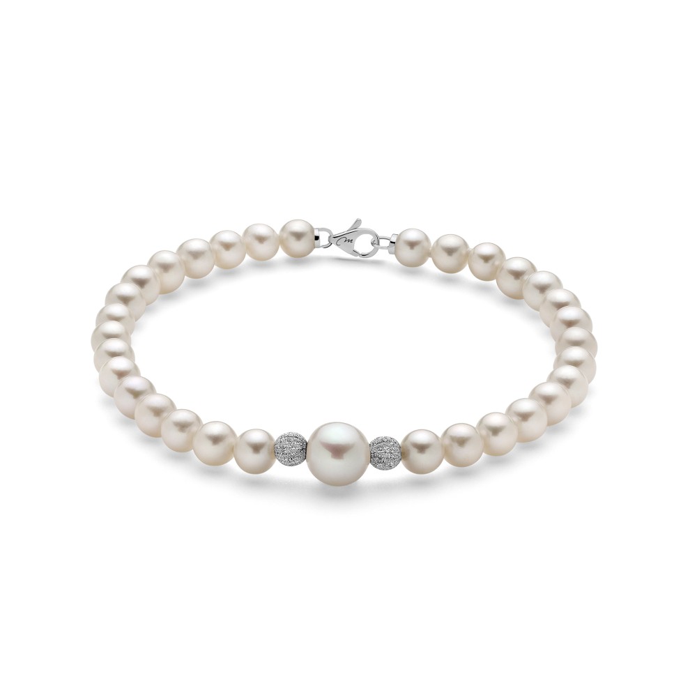 1 - 750/1000 Gold Lucky Charm Miluna bracelet with PCL2538V pearls