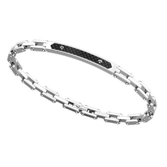 1 - Zancan men's carbon bracelet Hi-Teck EHB256 black PVD steel