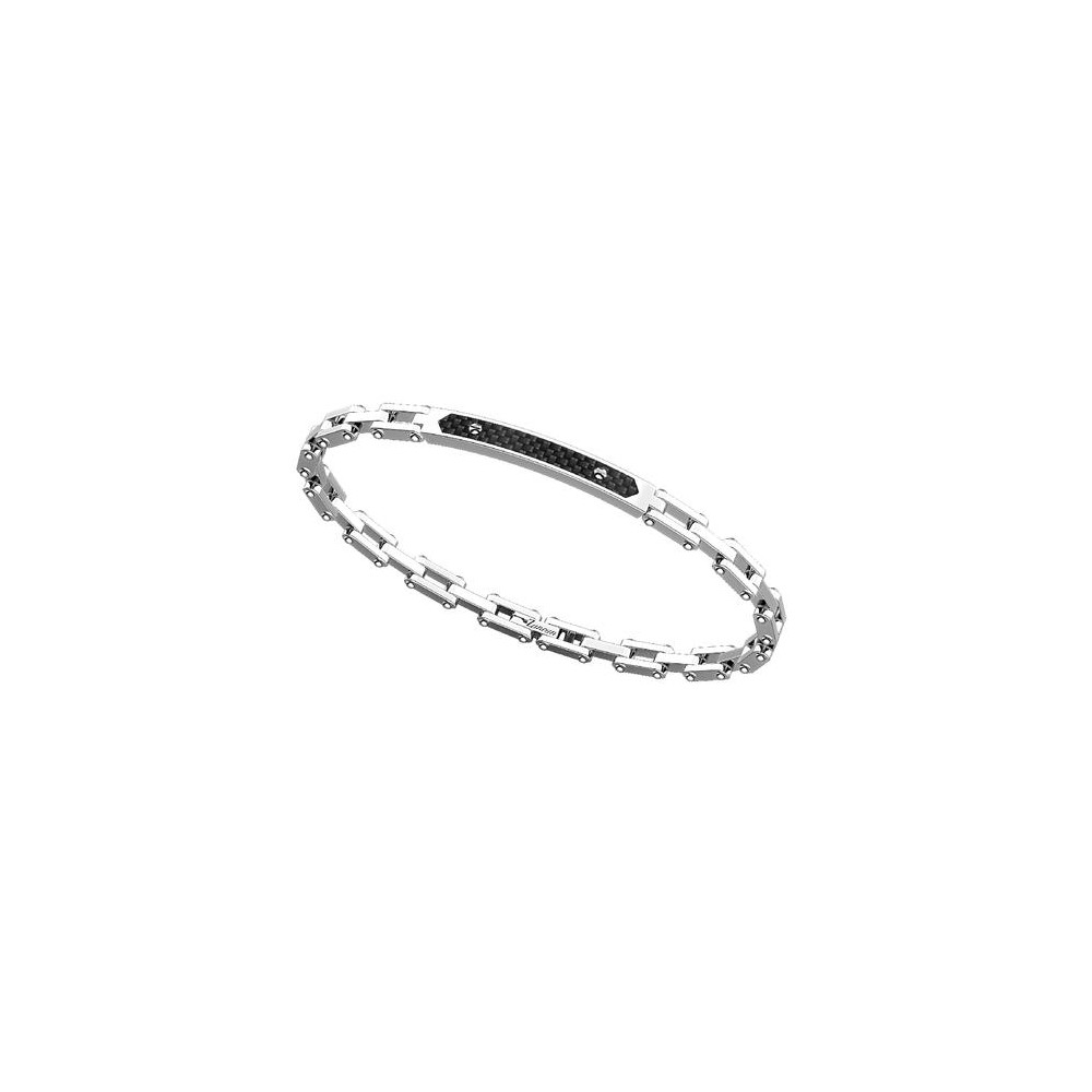 1 - Zancan men's carbon bracelet Hi-Teck EHB256 black PVD steel