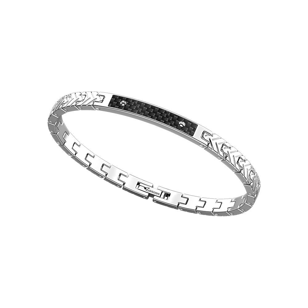 1 - Bracciale Zancan carbonio uomo Hi-Teck EHB264 acciaio 316L