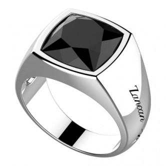 1 - Ring man Zancan ESA005 925 silver with onyx Cosmostone collection