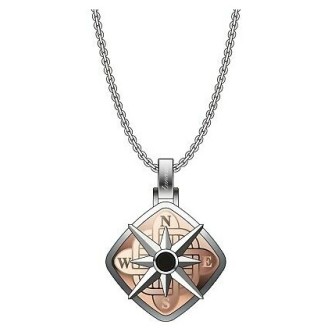 1 - Zancan Necklace Wind rose steel man EHC144 Hi-Teck