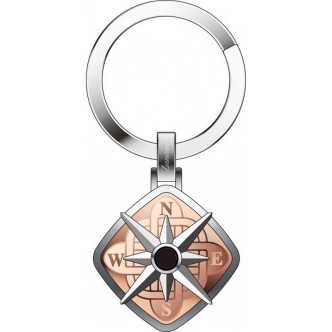 1 - Zancan keychain Wind rose steel man EHP060 steel PVD Rose Gold