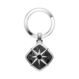 1 - Zancan keychain Wind rose steel man EHP061 black PVD steel