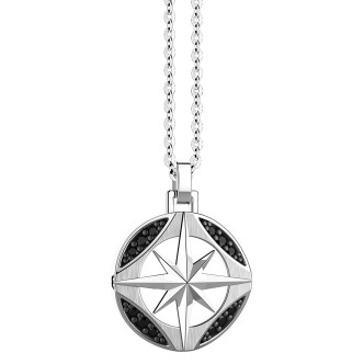 1 - Necklace Zancan Silver wind rose man ESC008 Inisgnia 925