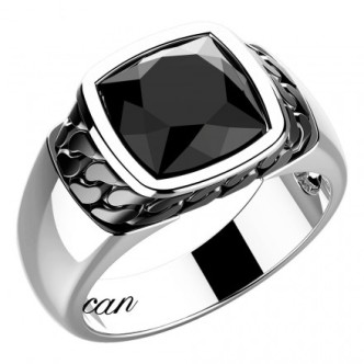 1 - Zancan Argento Cosmostone man ring ESA003 with onyx