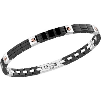 1 - Bracciale Zancan ceramica uomo Hi-Teck EHB149 acciaio PVD Nero