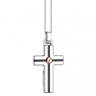 1 - Zancan silver cross necklace for men ESC009R Inisgnia 925