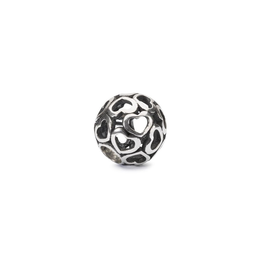 1 - Trollbeads Hearts Covered Beads Silver TAGBE-10201