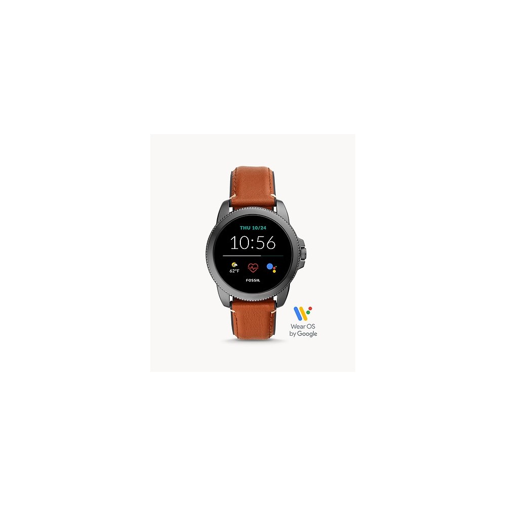 1 - Smartwatch Fossil Gen 5 uomo FTW4055 acciaio con cinturino in pelle