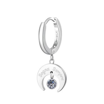 1 - Brosway Chakra BHKE007 crescent earring in 316L steel with crystal