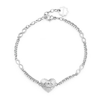 1 - Bracciale cuore ed infinito Brosway Chakra BHKB022 acciaio 316L con cristallo