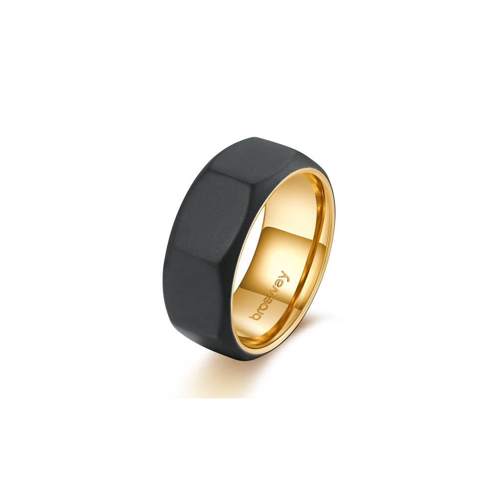 1 - Anello bullone nero Doha BDH32A Brosway uomo acciaio 316