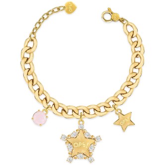 1 - Fashion Love Ops Object OPS-LUX13 star bracelet in brass with stones