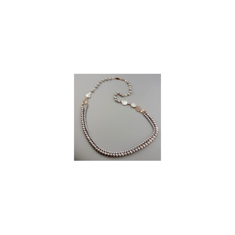 1 - Chanel 2-Strand Marakò women's necklace gray cultured pearls CN2668