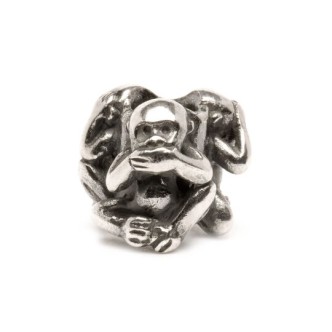 1 - Three Monkeys Trollbeads Silver Beads TAGBE-20092