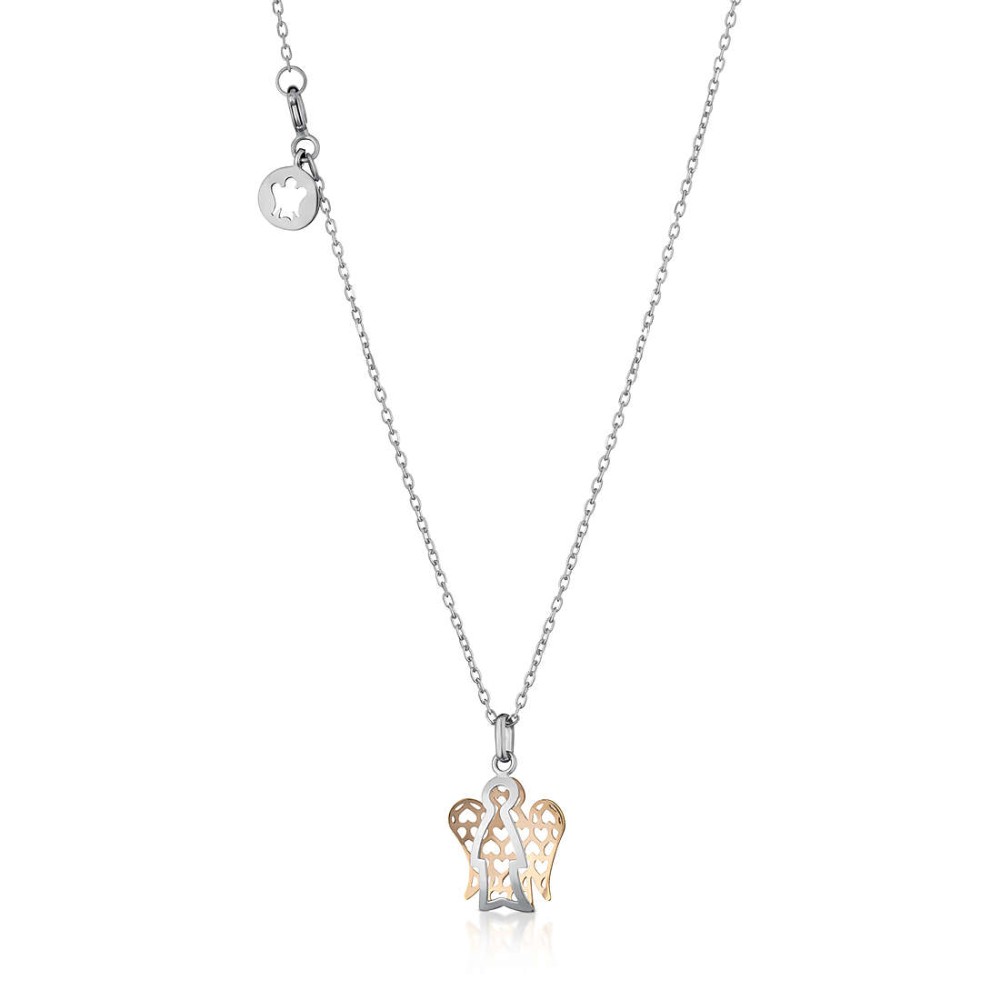 1 - White and Pink Gold Angel Necklace Roberto Giannotti NKT255 Angeli collection