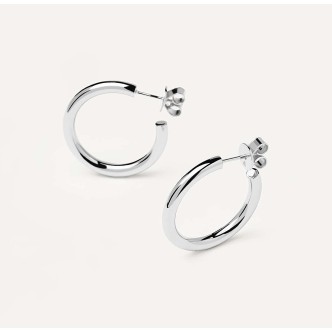 1 - PD Paola Medium Cloud Hoop Earrings AR02-377-U Silver 925