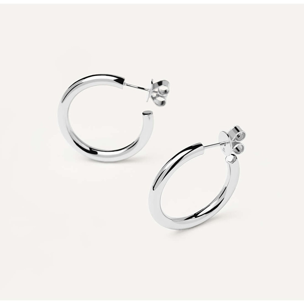 1 - PD Paola Supreme Cloud Hoop Earrings AR02-378-U Silver 925