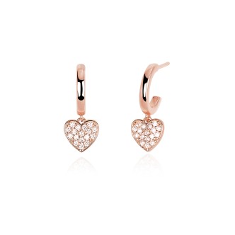 1 - Mabina woman semicircle heart earrings 563249 925 silver rose