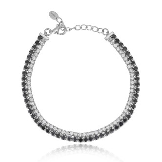 1 - Bracciale Tennis doppio Mabina donna 533379 Argento 925 con zirconi