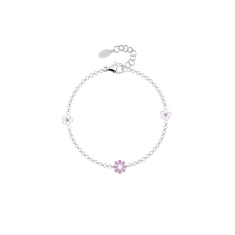 1 - Bracciale neonata fiorellini Mabina donna 533396 Argento 925 con smalto