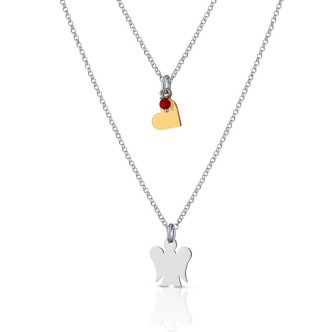 1 - Angel and heart necklace Roberto Giannotti GIA375 925 silver