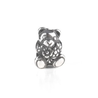 1 - Beads Teddy with Trollbeads flowers TAGBE-30154 Silver "Hug me"