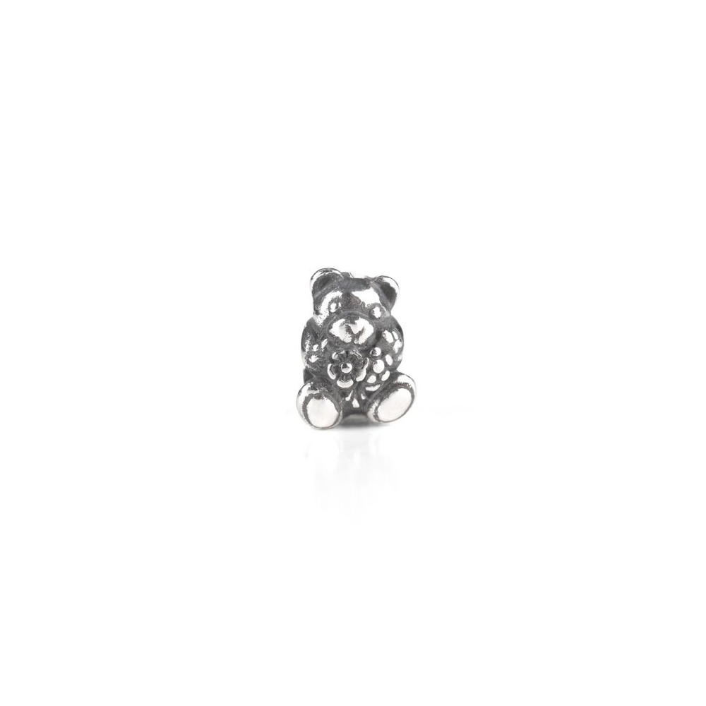 1 - Beads Teddy con fiori Trollbeads TAGBE-30154 Argento "Abbracciami"