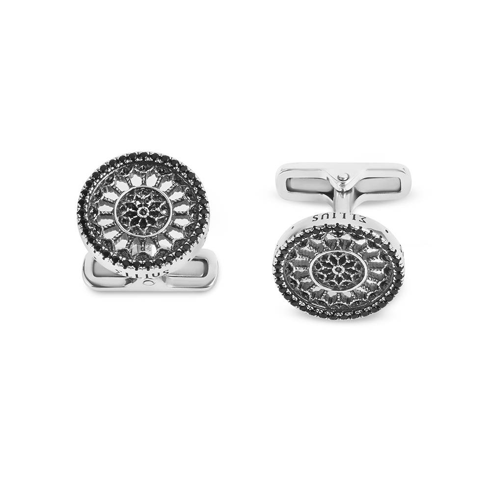 1 - Man cufflinks Rosone Santa Maria Collemaggio L'Aquila Ellius Gioielli R622 / RV / PN 925 silver