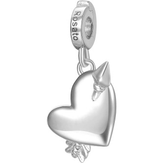 1 - Charm cuore con freccia Rosato donna RZ156R Argento 925 collezione Storie