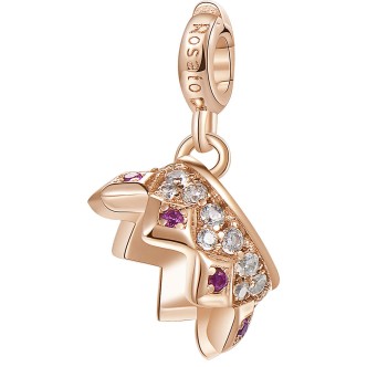 1 - Charm corona Rosato donna RZ050 Argento 925 collezione Storie