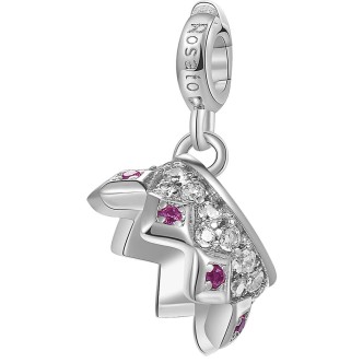 1 - Charm corona Rosato donna RZ050R Argento 925 collezione Storie