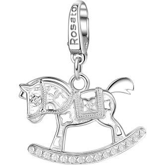 1 - Ciondolo cavallo a dondolo Rosato donna RDE041 Argento 925 collezione Storie