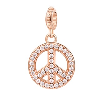 1 - Charm simbolo della pace Rosato donna RZ021 Argento 925 collezione Storie