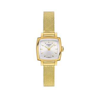 1 - Tissot Lovely Square woman watch Gold T058.109.33.031.00 steel case and bracelet