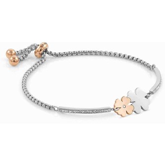 1 - Bracciale quadrifogli Nomination Milleluci donna 028004/052 acciaio con cristalli