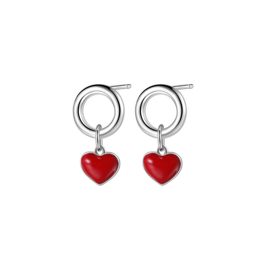 1 - Monorecchino a lobo cuore Rosato Mix and Match RZO013 Argento 925 collezione Storie