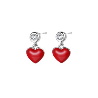 1 - Rose Heart Mix and Match Earrings RZO014 925 Silver Stories collection