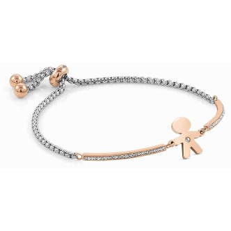 1 - Bracciale bambino Nomination Milleluci 028005/027 acciaio Oro Rosa con cristalli