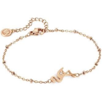 1 - Bracciale fenicottero Oro Rosa Nomination Magic 028402/048 acciaio con zirconi