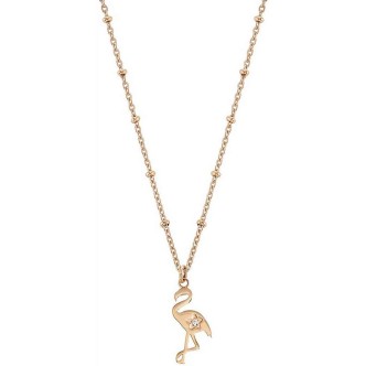 1 - Pink Gold flamingo necklace Nomination Magic 028404/048 steel with zircons