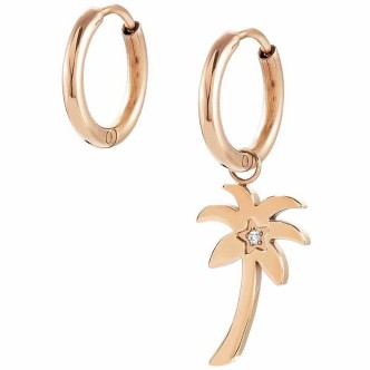 1 - Rose Gold palm earrings Nomination Magic 028406/047 steel with zircon