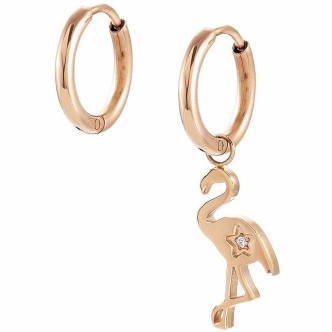 1 - Flamingo earrings Rose Gold Nomination Magic 028406/048 steel with zircon