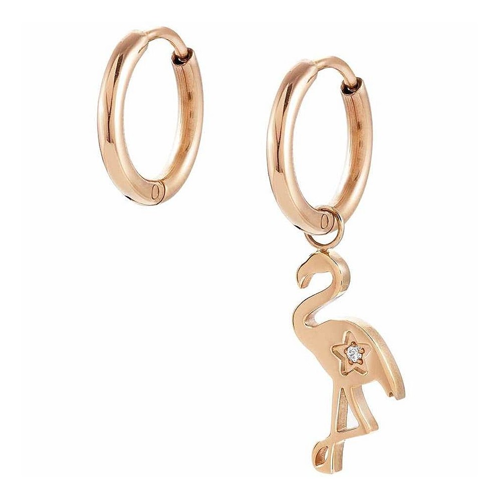 1 - Flamingo earrings Rose Gold Nomination Magic 028406/048 steel with zircon