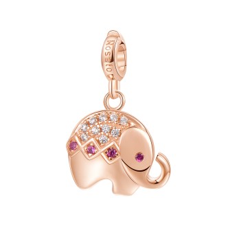 1 - Charm elefantino Rosato donna RZ001 Argento 925 collezione Storie