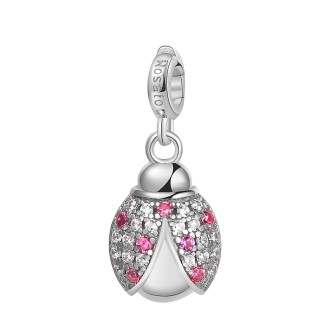 1 - Charm coccinella Rosato donna RZ003R Argento 925 collezione Storie