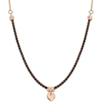 1 - Collana Tennis Chic & Charm Nomination 148602/002 cuore donna Argento 925 Oro Rosa